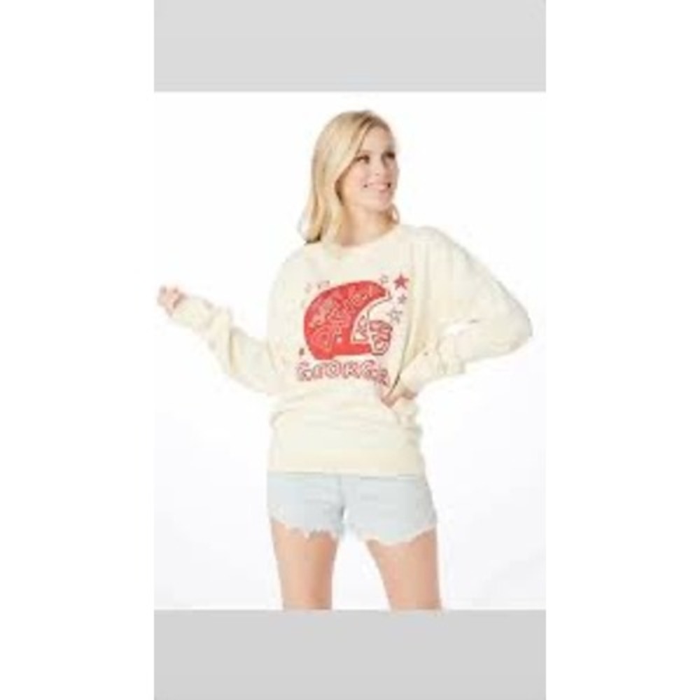 Stewart Simmons Georgia Bulldogs Sweatshirt Womens Medium Cream ComfortWash‎ NWT